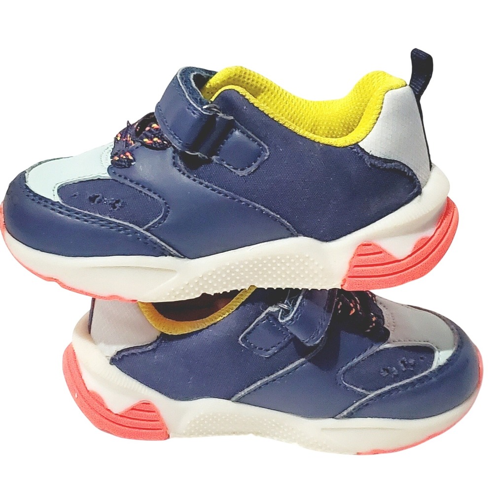 OshKosh Bgosh Toddler Boys Navy Blue Orange Athletic Sneakers Shoes Size 5
